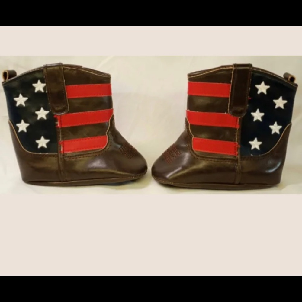Baby/Infant - Cowboy Boots - USA Flag 9- 12 months